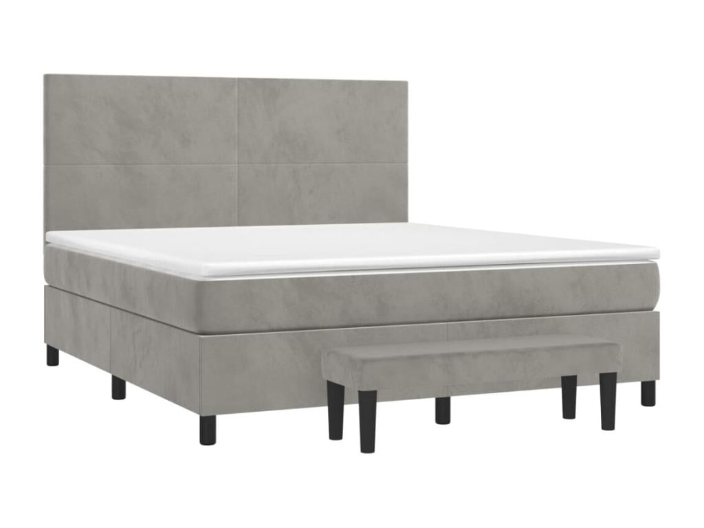 Zensova upholstered bed and light grey mattress 160x200cm Velvet NIZW44270