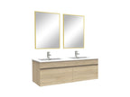 Double sink bathroom vanity unit 120cm with mirror, Lumenao Oak ADUI85513