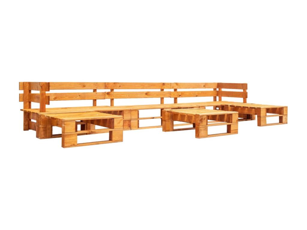 6-piece pallet garden sofas, honey brown wood, COQL71151