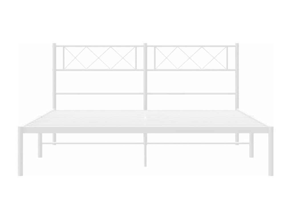 Metal bed frame with white headboard 135x190 cm SVYT93159