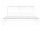Metal bed frame with white headboard 135x190 cm SVYT93159