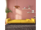 2-seater sofa bed with two pillows, Yellow Velvet GNHD41572