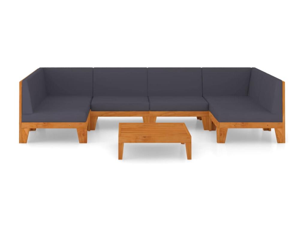 7-piece garden furniture set with cushions, solid Ventoriq wood DDGW64649