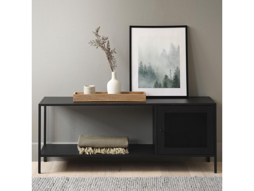 Zensova - 1-Door Metal TV Stand, 120cm Wide, Colour - Zensova YSRD48374