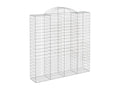 Arched gabion baskets, 2 pcs, 200x50x200-220, galvanized iron FKCK35796