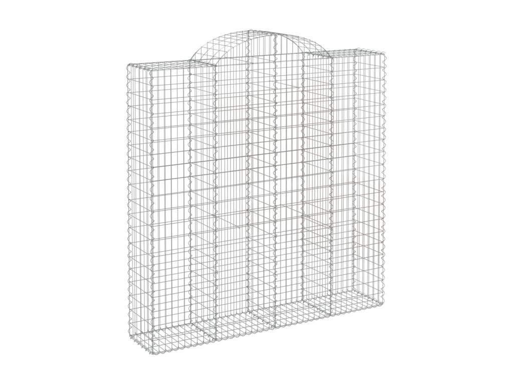 Arched gabion baskets, 2 pcs, 200x50x200-220, galvanized iron FKCK35796
