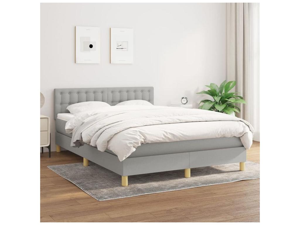 Zensova bed with mattress, light grey, 140x200 cm, Zensova NBHA93161