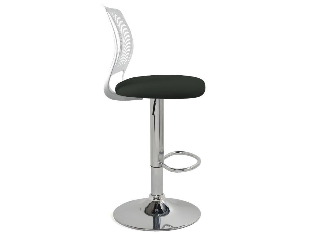 Set of 2 Zensova White Faux Leather Swivel Bar Stools with Cushions and Adjustable Height (MCJL00330)