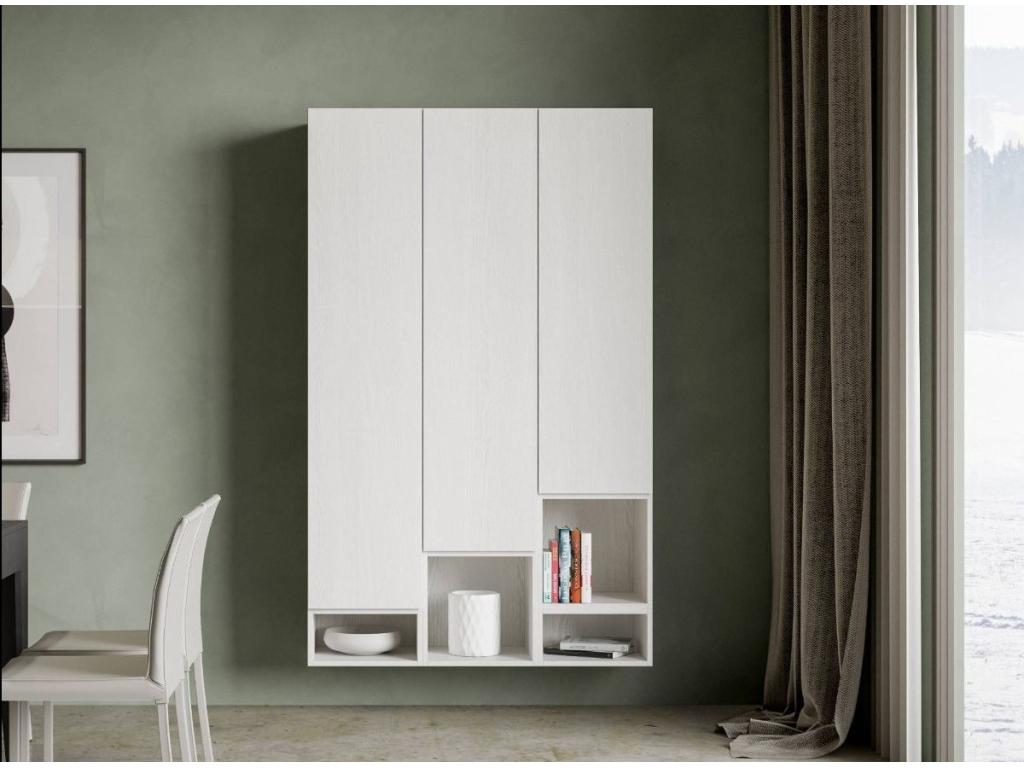Lumenao modular wall-mounted wardrobe, white - 7 pieces LBCX58068