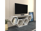 Zensova reversible honeycomb-shaped TV stand with white marble effect XXZD37537
