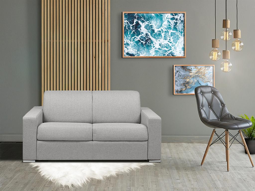 Zensova grey 2-seater sofa bed with express conversion - Zensova sleeping area 120 cm wide - Zensova 18 cm mattress FSXN75405