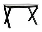 Victorville 300 White - Black Table 75x80x140cm Extension Laminate Metal QEAY61572