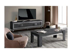 Lumenao - Anthracite Marble Effect Living Room Set with 4-Door TV Stand and Coffee Table MHWW78144