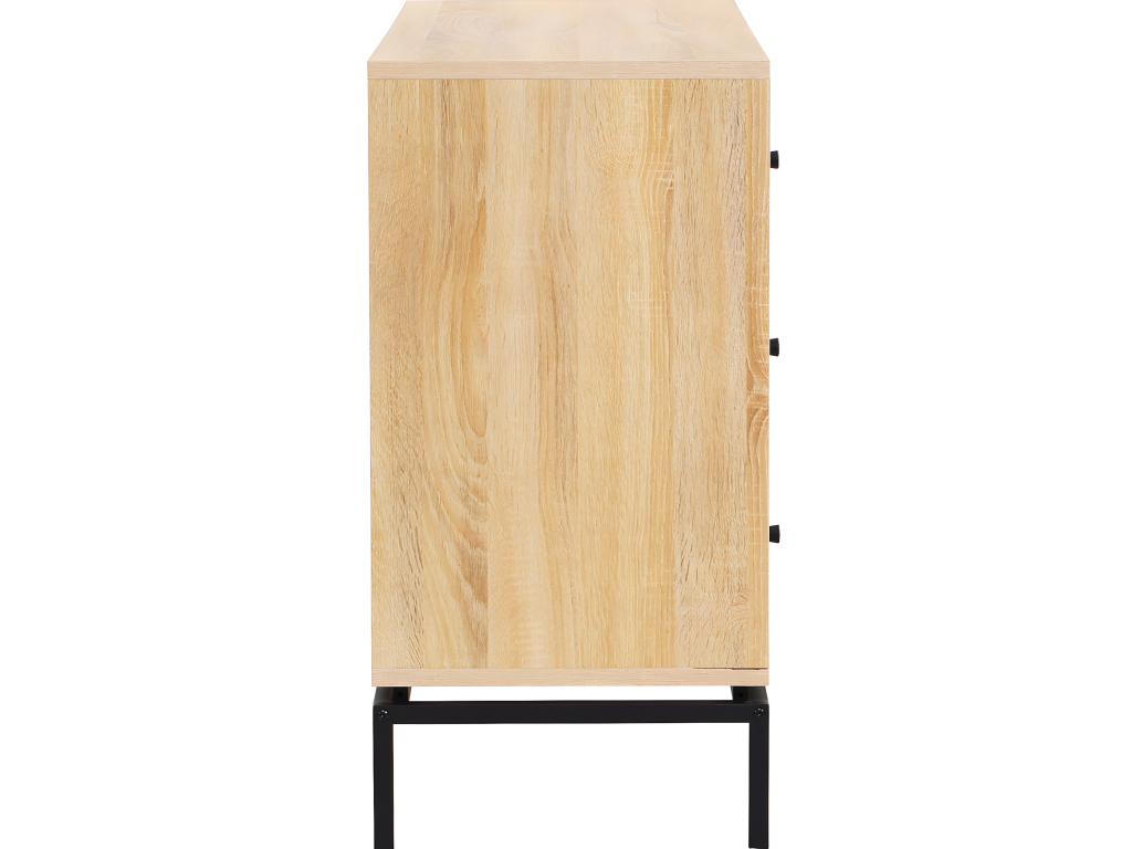 3-drawer chest with wood effect, 105 cm - Zensova HGJQ17754