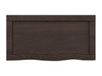 Dark brown wall shelf, solid treated oak wood SHNV84860