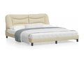 Bed frame with headboard, cream, 180x200 cm, Zensova XIJR93829