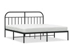 Metal bed frame with black headboard 160x200 cm KJNV78747