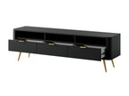 TV stand - with shelves - black - OVAL EJCG64549