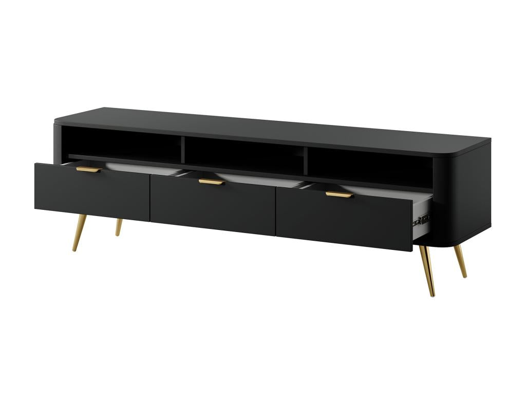 TV stand - with shelves - black - OVAL EJCG64549
