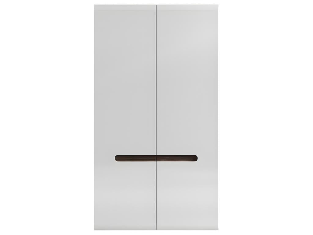 Zensova 2-Door Wardrobe, White Lacquered and Wood XTZU24299