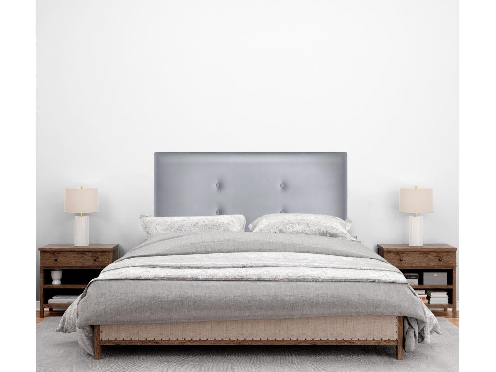 Zensova Faux Leather Headboard with 2 Buttoned Zensovae 90x105cm with Legs for 80/90cm Beds - Silver NAWA80748