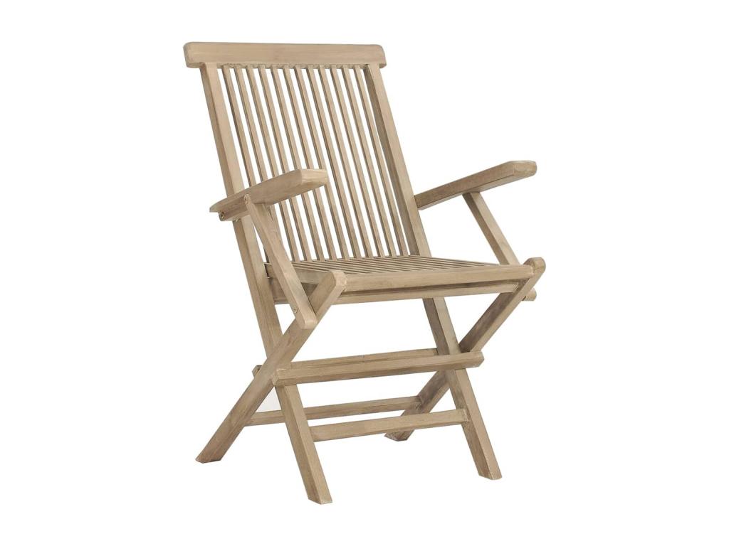 Folding garden chairs, set of 2, grey, 56x61x89cm, teak wood, GTUH36599