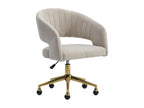 Velvet office chair - Beige and gold - Adjustable height - Zensova CWBX07251