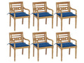 Lumenao chairs with cushions, set of 6, solid teak wood, LNYD11663