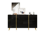 Sideboard with 2 doors and 3 drawers - 140x40x76 cm - Particleboard and gold legs - Glossy white VINV23777