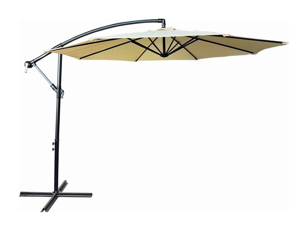 Zensova garden parasol with UV protection, beige. Weight: 12.1 kg. Dimensions: L300 x W300 x H245 cm. YVYD28004