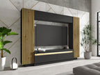 TV wall unit with storage - LEDs - Zensova and Natural - Zensova GYDC15681
