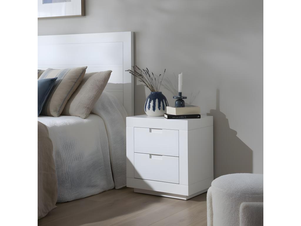 White solid wood bedside table 52x55 ZHLM54250