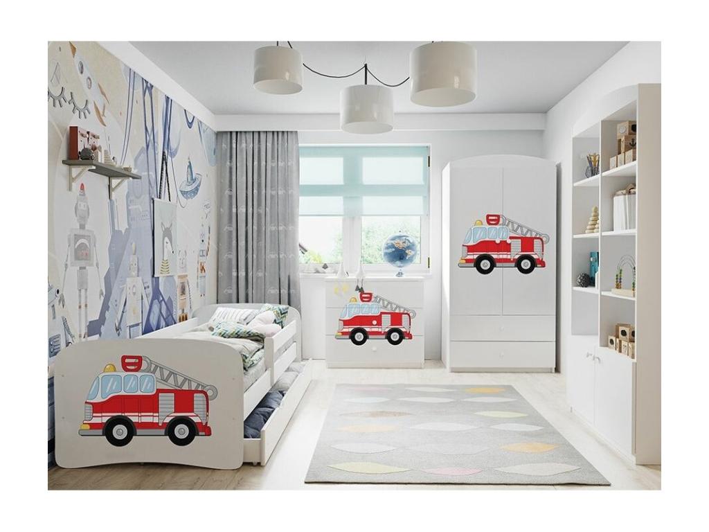 Lumenao-80x180 IAZT37364 children's blue bed with small elephant, slatted base and removable safety rail