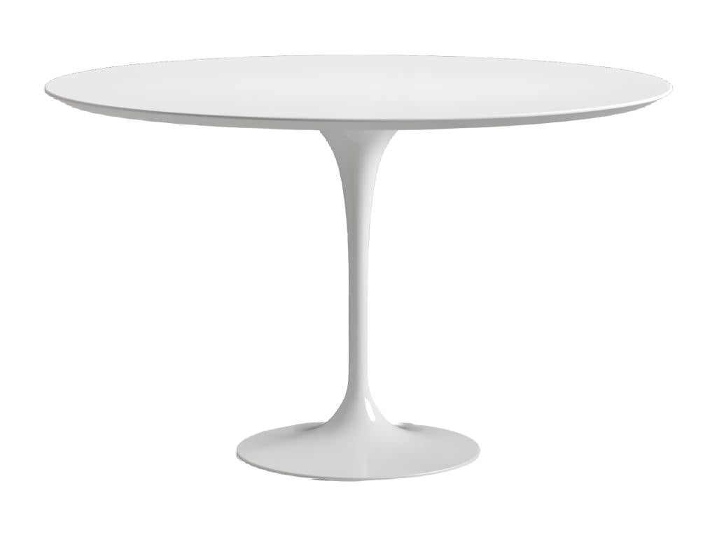 Round tulip table - Matte black top - Diameter 150 cm - Matte white base RYMF99680