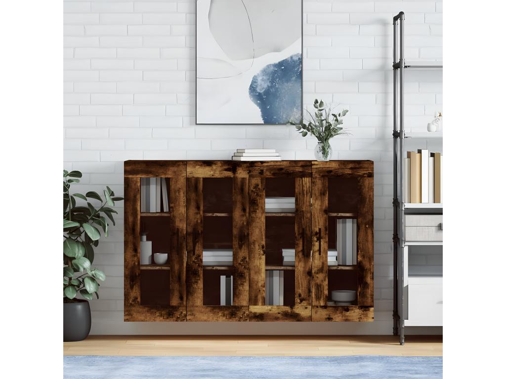 2-piece wall cabinets, smoked oak engineered wood XABL69098