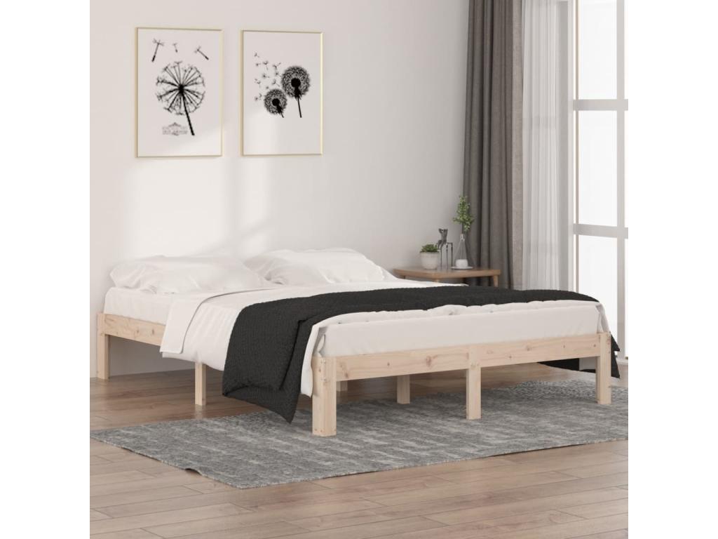 Solid wood bed 150x200 Extra large 2 QILD98575