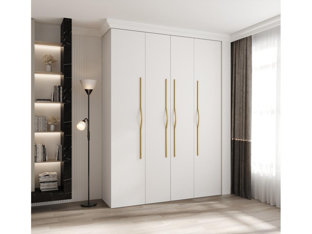 Lumenao 2 245.5/180/50 4-Door Hinged Wardrobe, White/Gold QHQP93808
