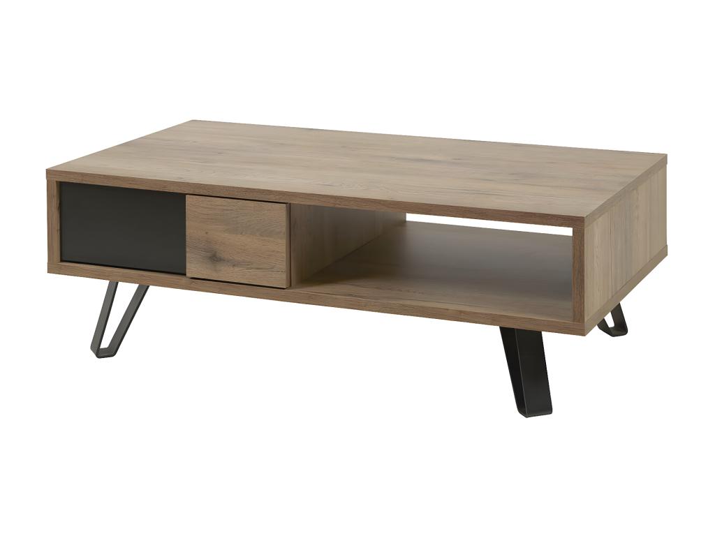 Zensova - Coffee Table with 1 Drawer, Natural Wood Effect and Zensova ZHGZ19751