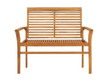 Garden bench with cream-white cushion, 112cm, teak wood, FMKI42872