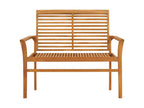 Garden bench with cream-white cushion, 112cm, teak wood, FMKI42872
