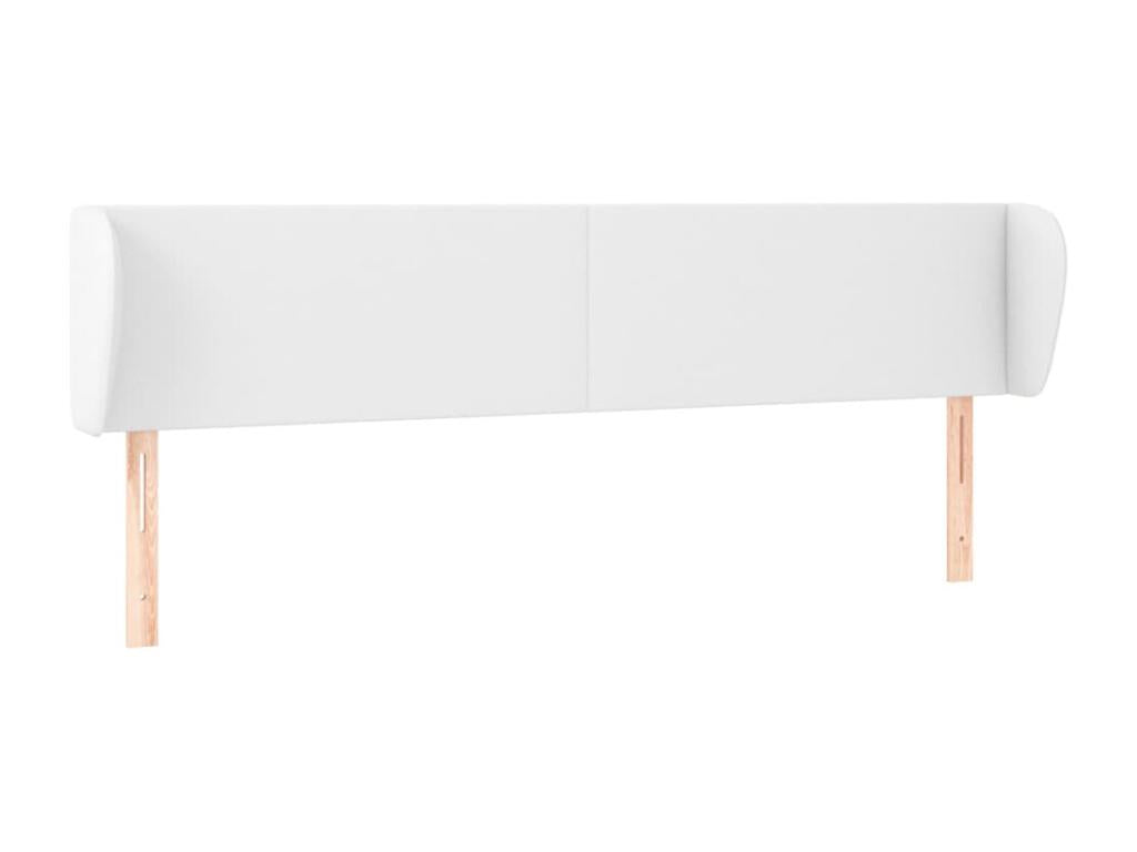Headboard with wings, White, 183x23x78/88 cm, Faux Leather, EAUC50665