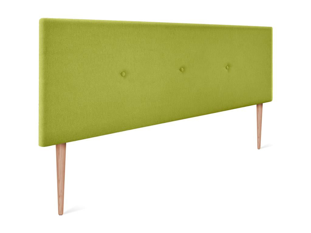 Lumenao Aqualine Smooth Fabric Headboard with Buttons 150x105cm with Legs for 150cm Beds - Pistachio ACBV71071