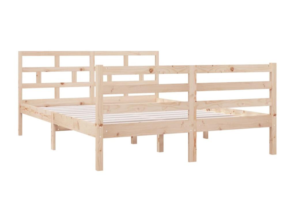 Solid wood bed frame without mattress, 140x190 cm DOKC85124