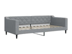 Daybed with pull-out bed and drawers, light grey, 90x200 cm, Zensova SLFX04055