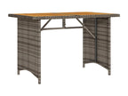 Lumenao - Garden table with grey wooden top 110x68x70 cm rattan RAMW16703