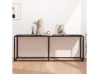 Console table, black marble, 200x35x75.5 cm, tempered glass, SWQD88274