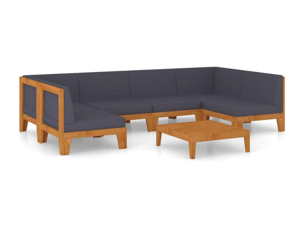 7-piece garden furniture set with cushions, solid Ventoriq wood DDGW64649