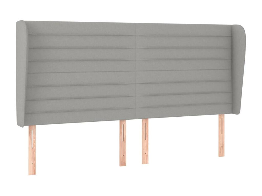 Headboard with wings, light grey, 183x23x118/128 cm, fabric GWMZ17191