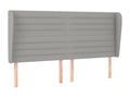 Headboard with wings, light grey, 183x23x118/128 cm, fabric GWMZ17191