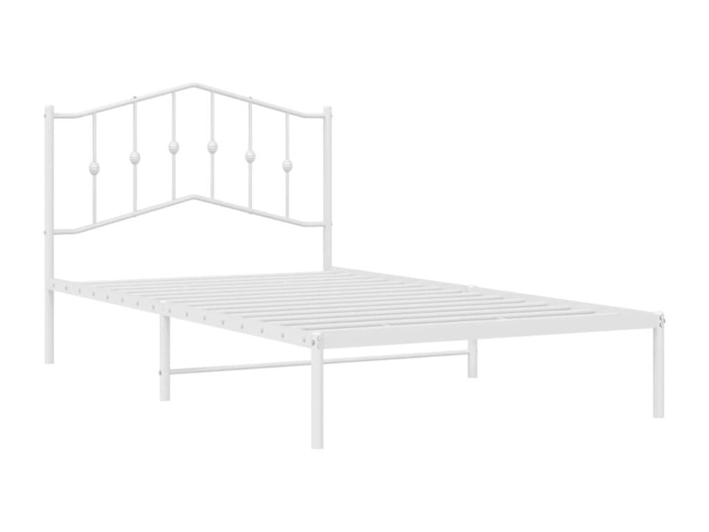 Metal bed frame with white headboard 107x203 PTKH03582